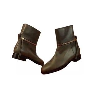 NIB PIERRE HARDY JD01 MAT CALF LEATHER ZIPPED MOTORCYCLE ANKLE BOOTS sz 10.5